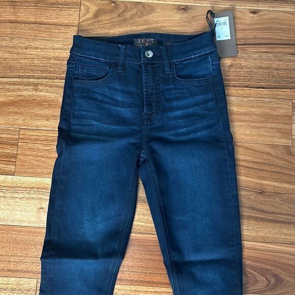 Jen7 7 for all mankind ankle length distressed skinny jeans highrise sz 0 - Picture 2 of 10